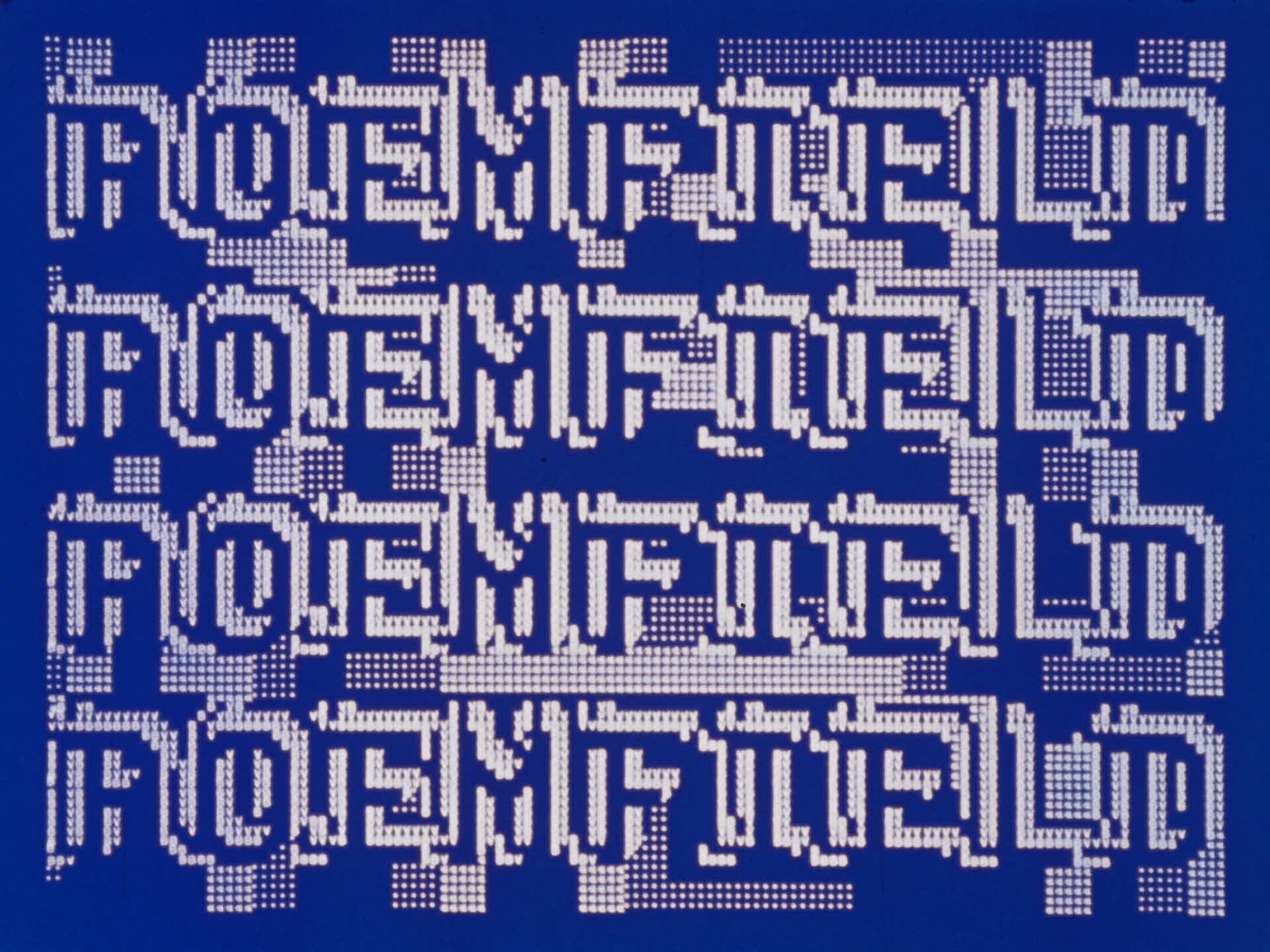 Stan VanDerBeek, Poemfield No. 1 (Blue version), 1967